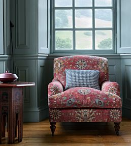 Jocasta Velvet Fabric by Colefax and Fowler Red