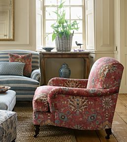 Jocasta Velvet Fabric by Colefax and Fowler Red