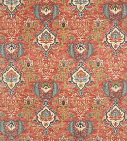 Floriana Velvet Fabric by Colefax and Fowler Red