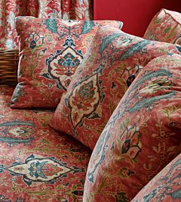 Floriana Velvet Fabric by Colefax and Fowler Red