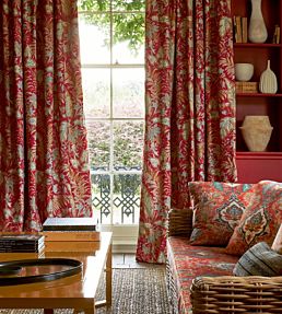 Paisley Leaf Fabric by Colefax and Fowler Old Blue