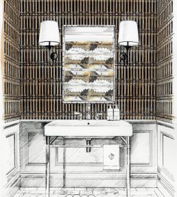 Columns Wallpaper by Zoffany Grey White