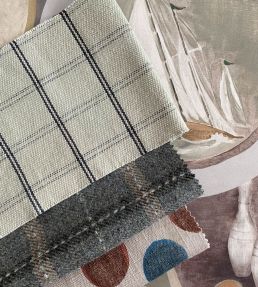 Compass Check Fabric by Mulberry Home Stone