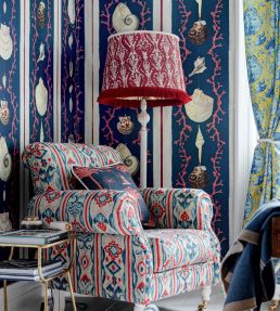 Coquillage Wallpaper by MINDTHEGAP Indigo Red