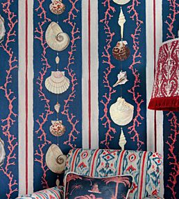 Coquillage Wallpaper by MINDTHEGAP Indigo Red