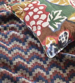 Cordillera Fabric by Jim Thompson No.9 Blue and Red