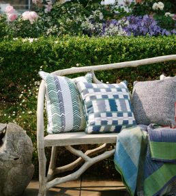 Cova Outdoor Fabric by Christopher Farr Cloth Azzurro