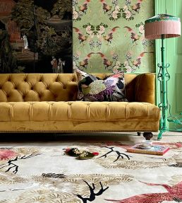 Wendy Morrison Cranes In Trees rug Red/Gold WM-5060410392534 Red/Gold
