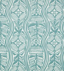 Dacha Fabric by Volga Linen Teal/Oyster