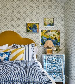 Daisy Trellis Wallpaper by Harlequin Lapis/Pearl