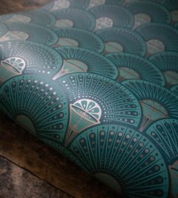 Deco Martini Wallpaper by Divine Savages Green Gold