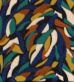 Defile Fabric by Casamance Moutarde/Emeraude/Bleu Electrique