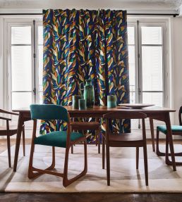 Defile Fabric by Casamance Moutarde/Emeraude/Bleu Electrique