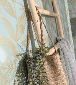 Delicate Wallpaper by Caselio Teal Blue Dore