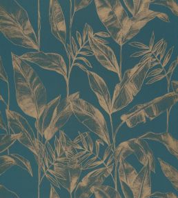 Delicate Wallpaper by Caselio Teal Blue Dore