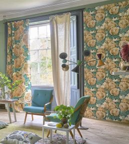 The Rose Wallpaper by Designers Guild Swedish Blue