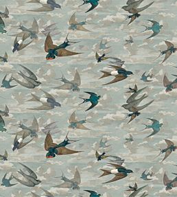 Chimney Swallows Fabric by Designers Guild Sky Blue