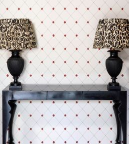 Diamond Trellis Wallpaper by Barneby Gates Red