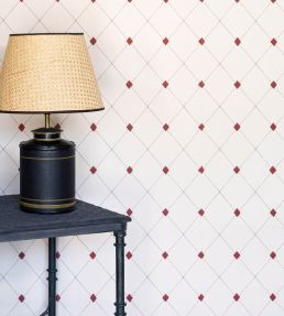 Diamond Trellis Wallpaper by Barneby Gates Red