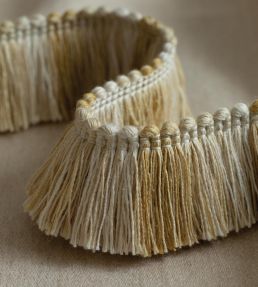 Dorset Blocked Brush Fringe Trimming by Samuel & Sons Oyster