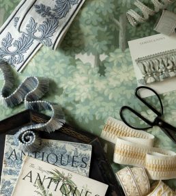 Dorset Striped Border Trimming by Samuel & Sons Aquamarine