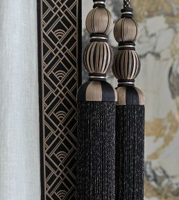 Double Tassel Tieback Trimming by Houles Graphite