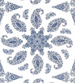 East India Wallpaper by Thibaut Blue and White