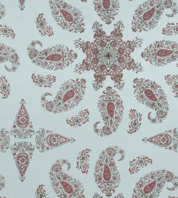 East India Fabric by Thibaut Raspberry and Teal