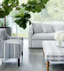 Ebro Stripe Fabric by Thibaut Sterling