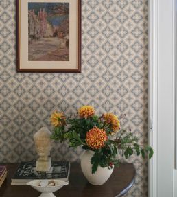 Edvin Wallpaper by Sandberg Indigo Blue