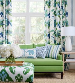 Elephant Velvet Fabric by Thibaut French Blue