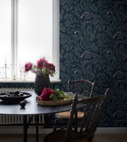 Elin Wallpaper by Sandberg Midnight Blue