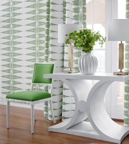 Ellery Stripe Wallpaper by Anna French Robin's Egg on White