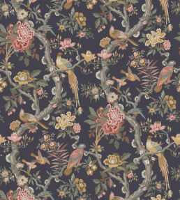 Eltham Wallpaper by GP & J Baker Charcoal/Jewel