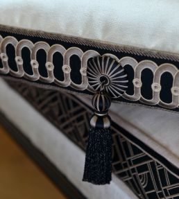Embroidered Braid 75mm Trimming by Houles Graphite