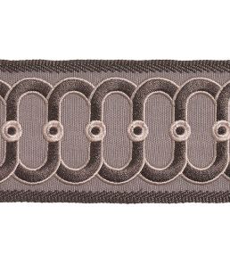 Embroidered Braid 75mm Trimming by Houles Graphite