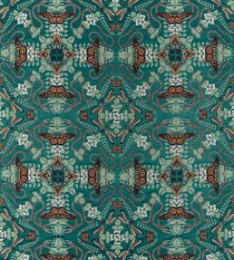 Emerald Forest Jacquard Fabric by Clarke & Clarke Teal