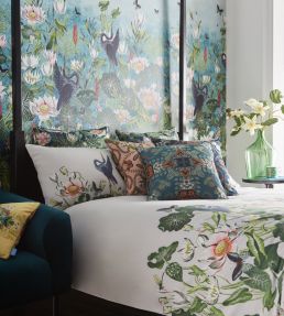 Emerald Forest Jacquard Fabric by Clarke & Clarke Teal
