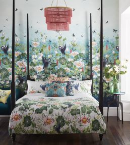 Emerald Forest Jacquard Fabric by Clarke & Clarke Teal