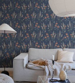 Emma Wallpaper by Sandberg Classic Blue
