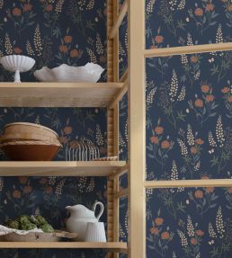 Emma Wallpaper by Sandberg Classic Blue