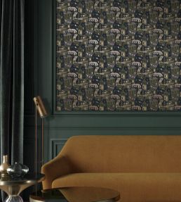 Emmas Apartment Wallpaper by Mini Moderns Olive & Gold