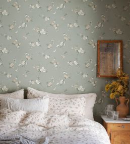 Engla Wallpaper by Sandberg Sage Green
