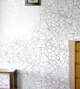Angles Wallpaper by Erica Wakerly Silver/White