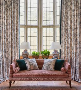 Espalier Velvet Fabric by James Hare Cherry Rose