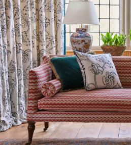 Espalier Velvet Fabric by James Hare Cherry Rose