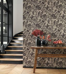 Etourneau Wallpaper by Casadeco Vert Sauge