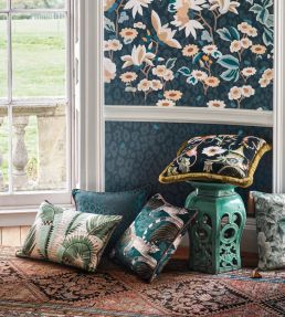 Euphoria Velvet Cushion 50 x 50cm by Romo Cobalt