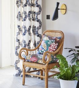 Fable Trellis Fabric by Jim Thompson No.9 Indigo