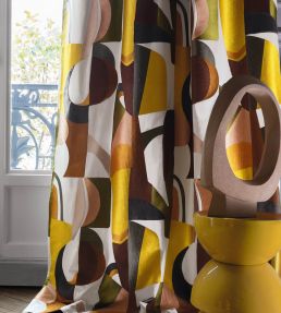 Fascination Fabric by Casamance Olive / Mimosa